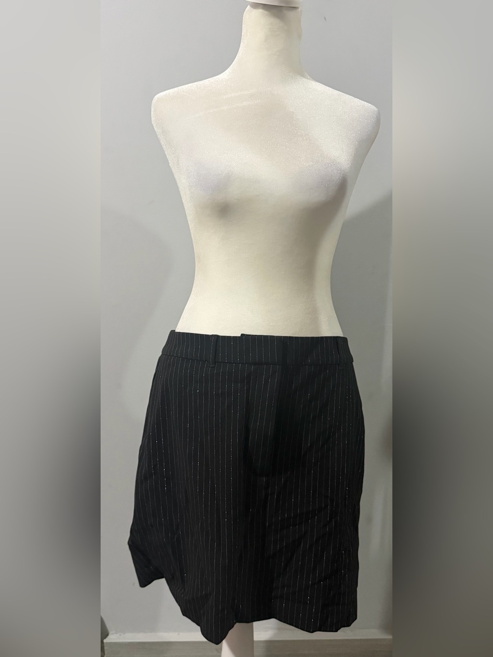 White House Black Market Black Pinstripe Knee-Length Skirt